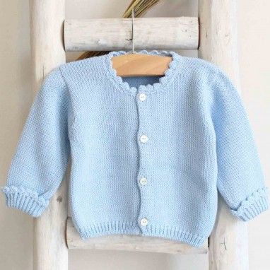 Baby blue scalloped cuff cardigan