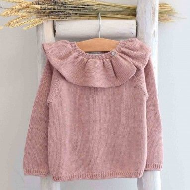 Dusty Pink Frilly collar Jumper