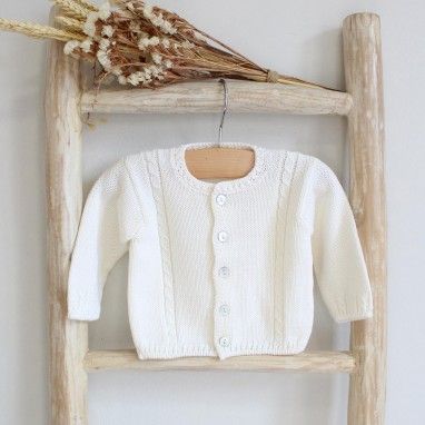 Pearl cable knitted  cardigan