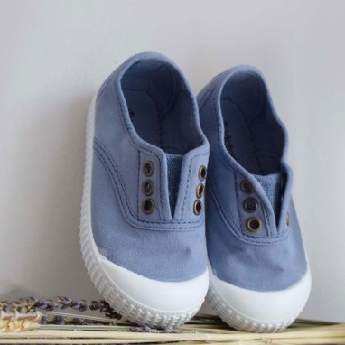 Dusty Blue Washed Canvas Shoes