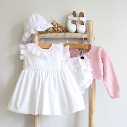 Hand Embroidered Dress with Bloomers