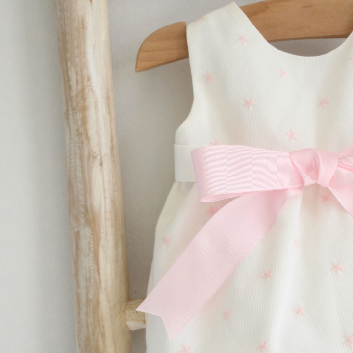 Cotton Romper with stars and bow