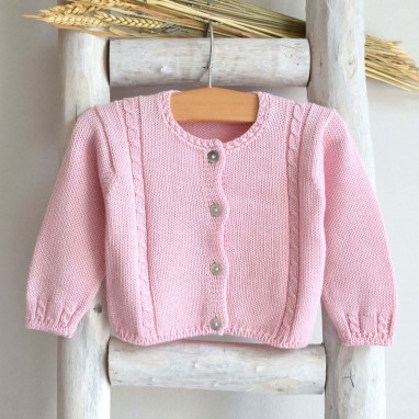 Pink cable cardigan