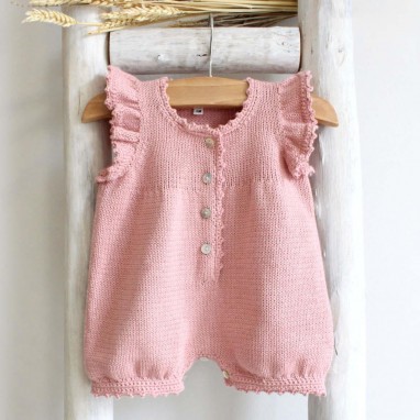 Frilly Cotton knitted romper 