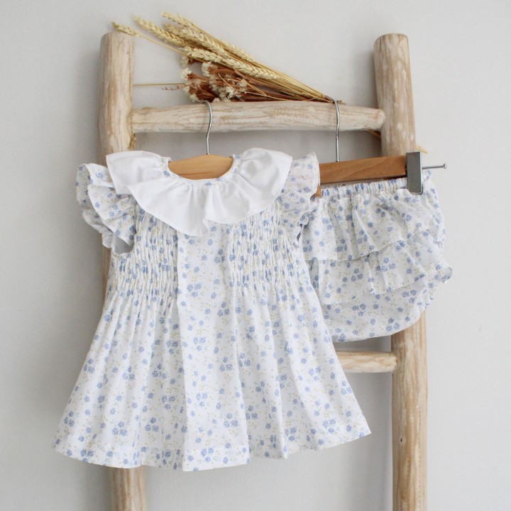 Blue Floral Dress with bloomers