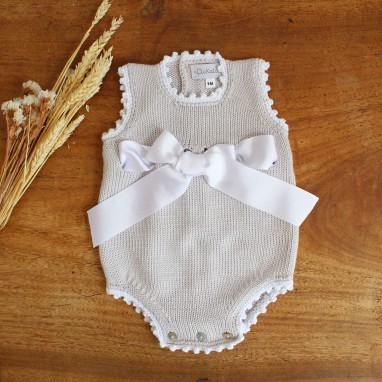 Cotton romper with Bow