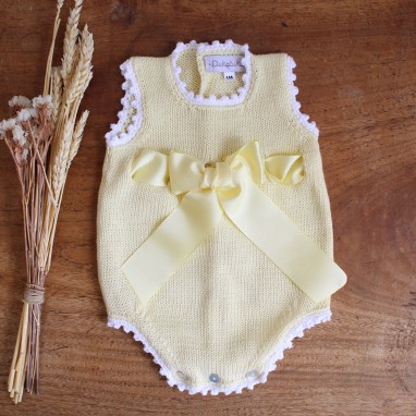Cotton romper with Bow