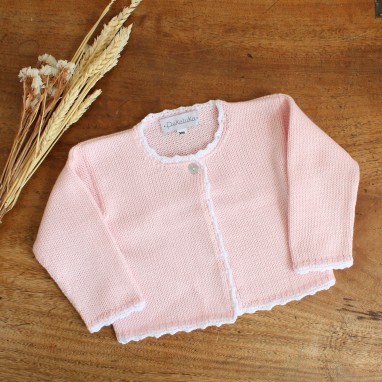 Trim cotton cardigan