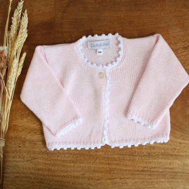 Trim cotton cardigan