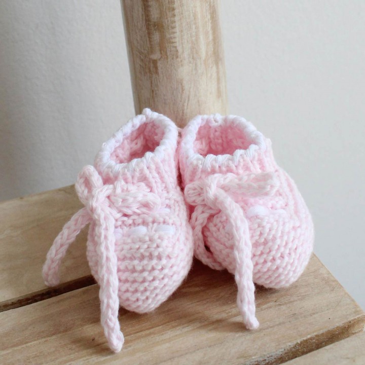 Booties with Dots and Trim 