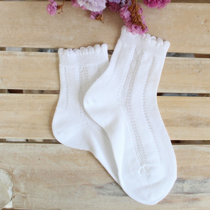White Openwork socks 