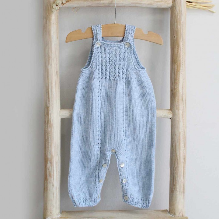 Ligth Blue Knitted Overalls 