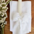 Cadle with White Linen Bow