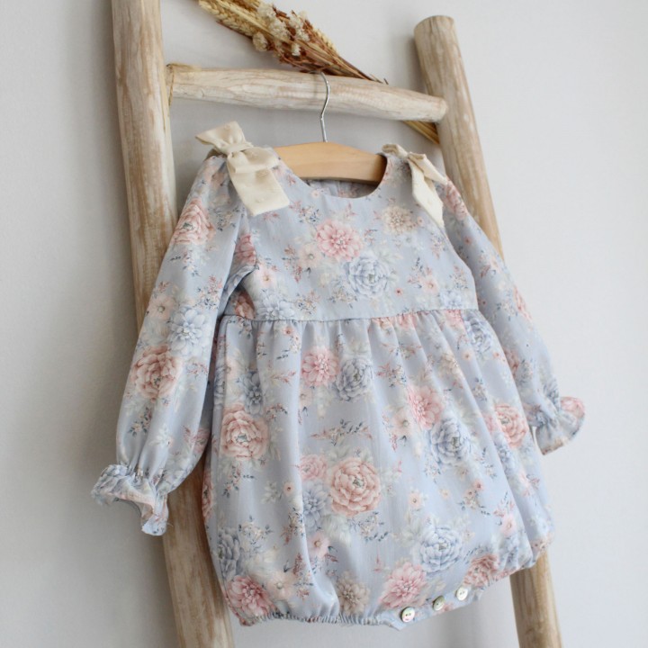 Floral Romper with Bows