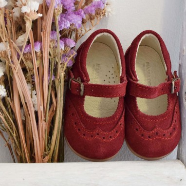 Girls burgundy Mary Jane Shoes (18-30EU)