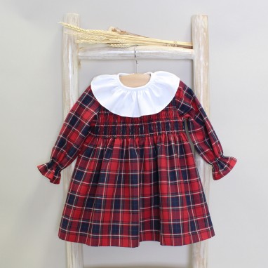 Tartan Frilly Collar Dress 