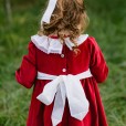 Velvet Dress with Frilly Collar