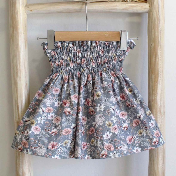 Dusty Blue Floral Skirt