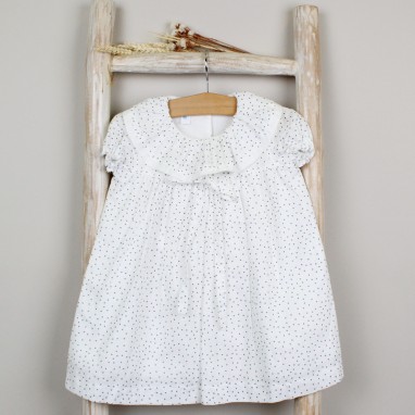 Linen Dress with frilly collar 