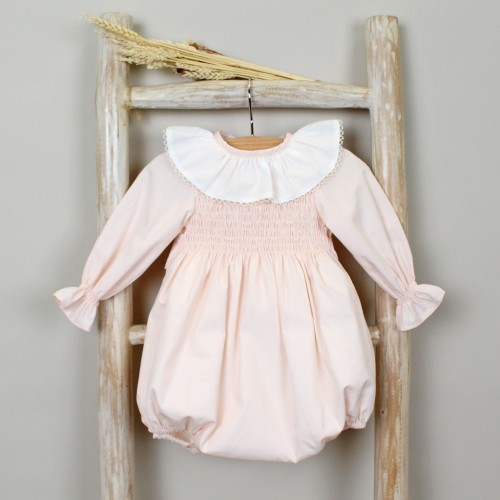 Pink Romper with Frilly Collar