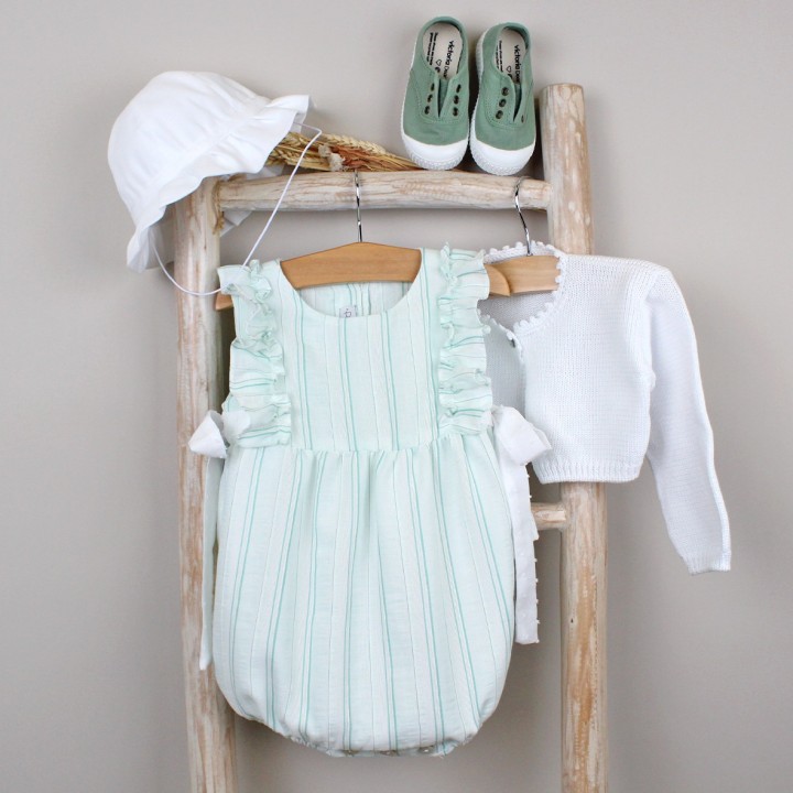 Romper with stripes and plumeti bows
