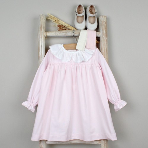 Pink Dress with Frilly Collar