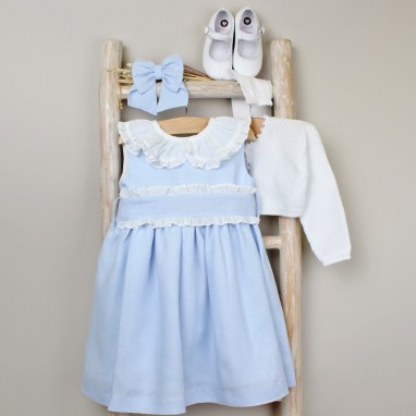 Linen Dress with Frills