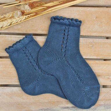 Blue Openwork socks 