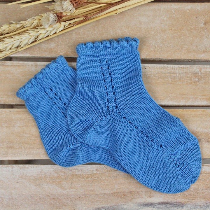 Blue Openwork socks 