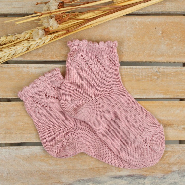 Dusty Pink Openwork socks 