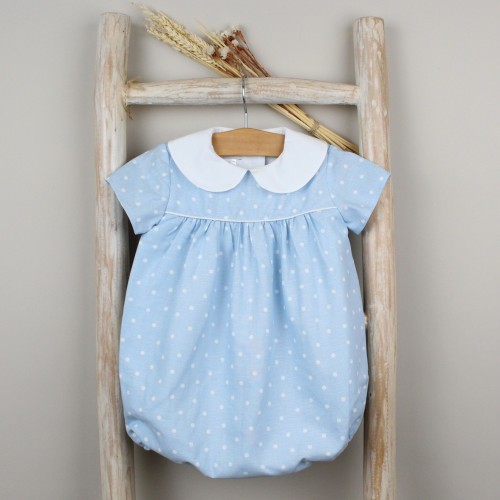 Blue Romper with Dots