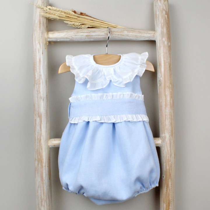 Romper with frilly sash