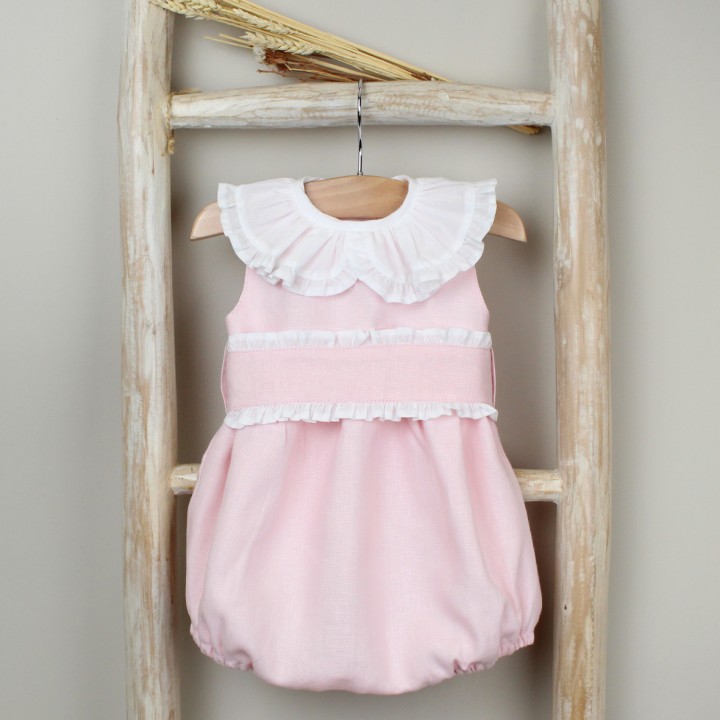Romper with frilly sash
