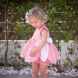 Pink Short Dress and Bloomers with Bows
