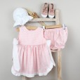 Pink Vichy Short Dress and Bloomers