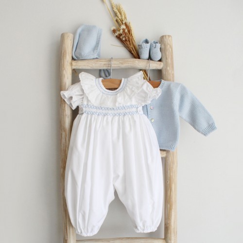 Blue HandEmbroidered Overalls