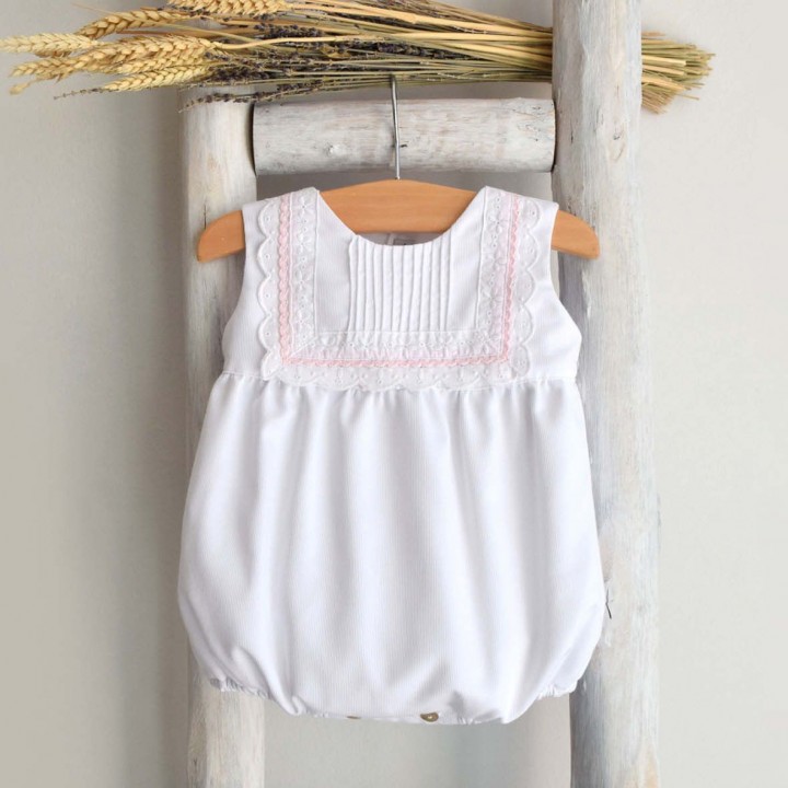  Romper with English embroidery
