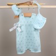 Organic cotton knitted romper with bows