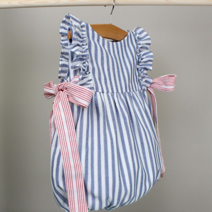 Romper with Stripes and Bows