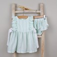 Green Short Dress with Bloomers