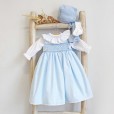 Light Blue Hand Embroidered Newborn Dress