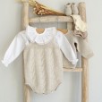 Wool cable romper