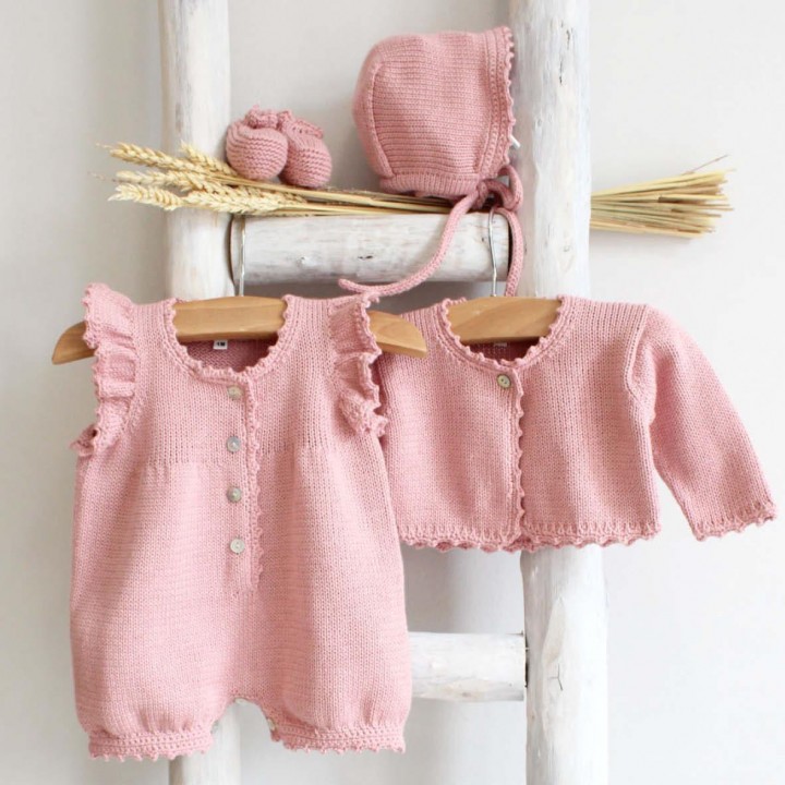 Frilly Cotton knitted romper 
