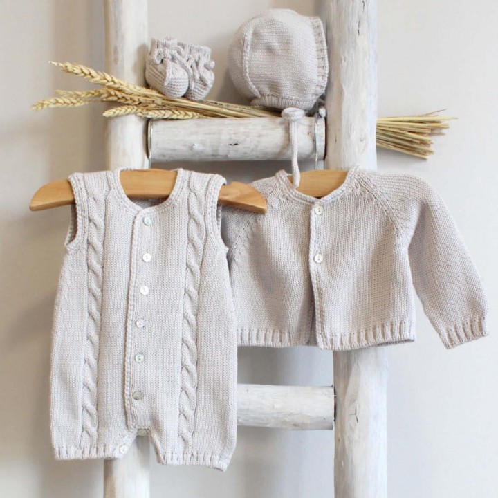 Organic cotton knitted romper