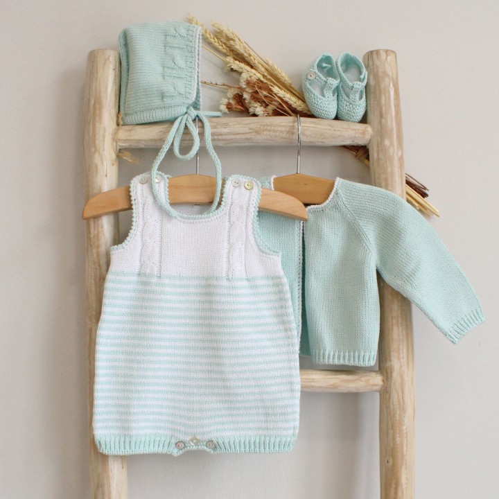 Cotton cables and stripes romper