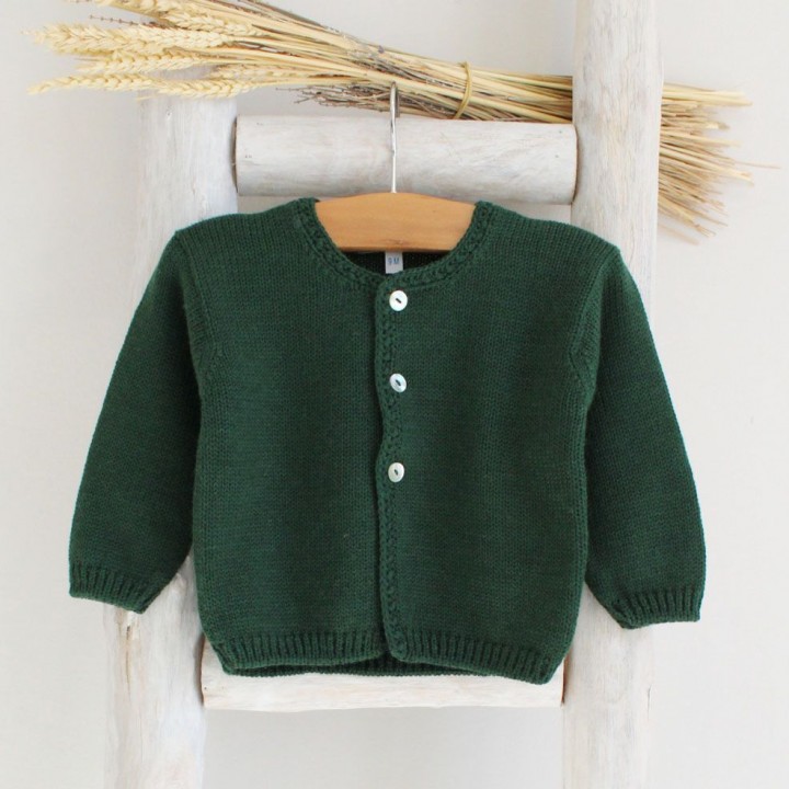 Bottle Green Knitted Cardigan 