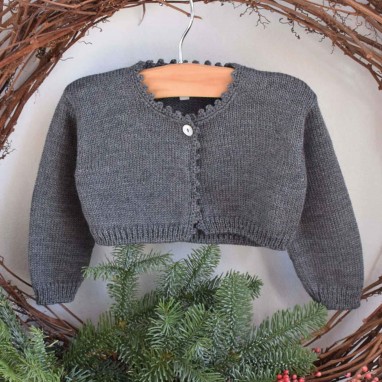 Grey Bolero Cardigan with one button