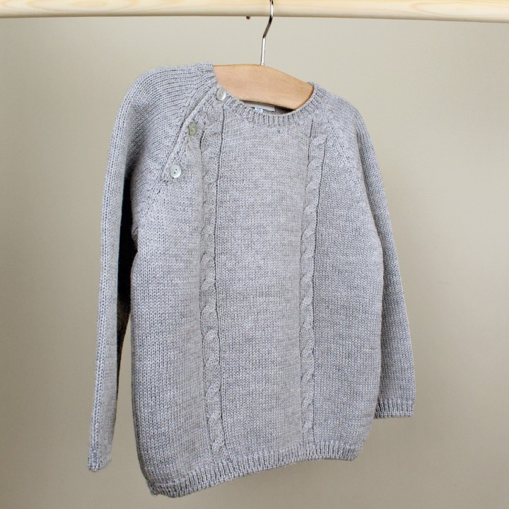 Grey Knitted Cable Sweater