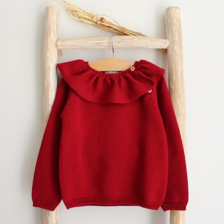 Red Frilly collar Jumper