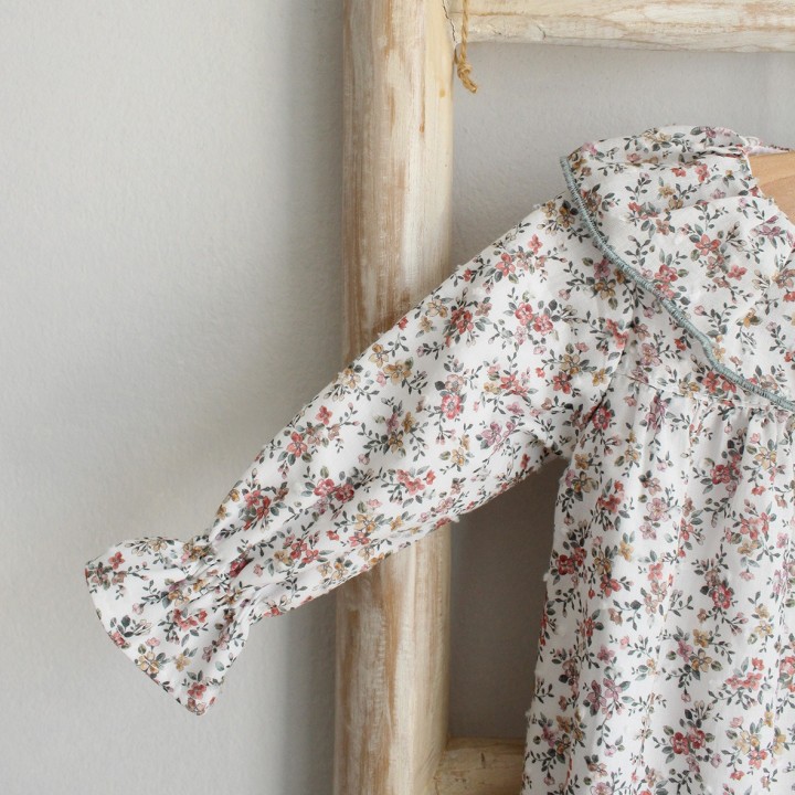Floral Romper with Collar
